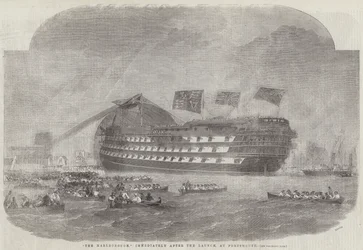 Die Marlborough, unmittelbar nach dem Stapellauf in Portsmouth